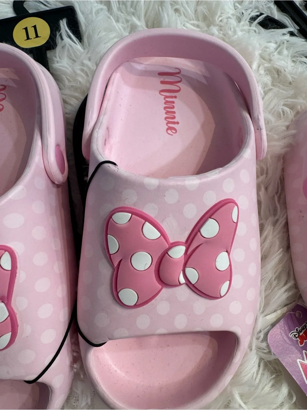 Disney Pink Minnie Bow Slide Sandals for Kids